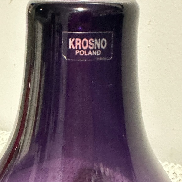 Krosno Poland Purple Glass Vase - Picture 2 of 5